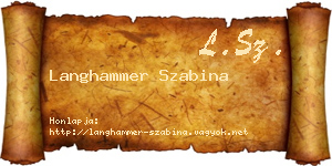 Langhammer Szabina névjegykártya